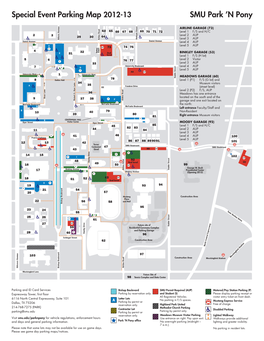 Special Event Parking Map 2012-13 SMU Park ’N Pony