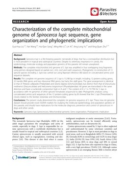 Characterization of the Complete Mitochondrial Genome Of