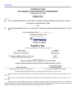 Pepsico, Inc. (Exact Name of Registrant As Specified in Its Charter)