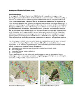 Oplegnotitie Adviesrapport O-Team Oude Ijsselzone
