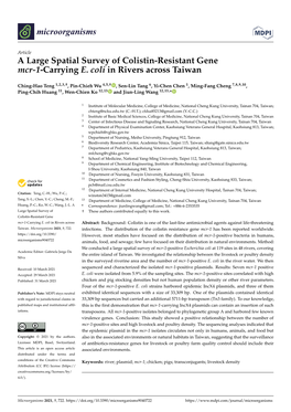 A Large Spatial Survey of Colistin-Resistant Gene Mcr-1-Carrying E