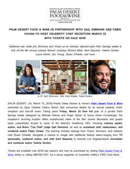 Palm Desert Food & Wine—In Partnership with Gail