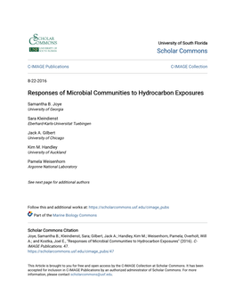 Responses of Microbial Communities to Hydrocarbon Exposures