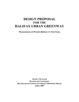 Design Proposal Halifax Urban Greenway
