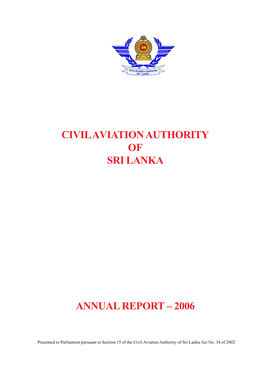 Civil Aviation Authority of Sri Lanka Annual Report – 2006