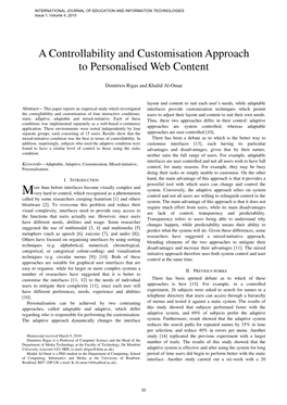 A Controllability and Customisation Approach to Personalised Web Content