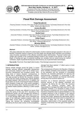 Flood Risk Damage Assessment