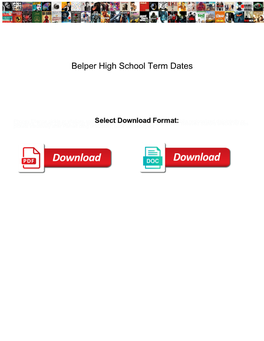 Belper High School Term Dates