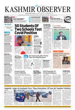 50 Students of Two Schools Test Covid Positive