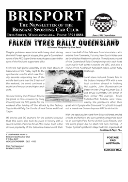 Brisport the Newsletter of the Brisbane Sporting Car Club