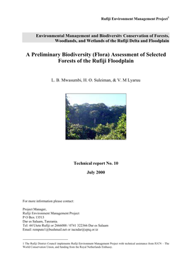 (Flora) Assessment of Selected Forests of the Rufiji Floodplain