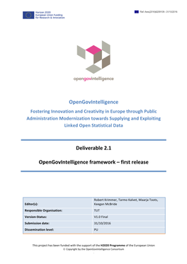Opengovintelligence Framework – First Release