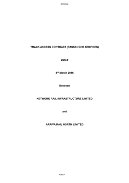 Arriva Rail North Limited-Track Access Passenger Consolidated Contract up to 33Rd SA As of 13 April 2021