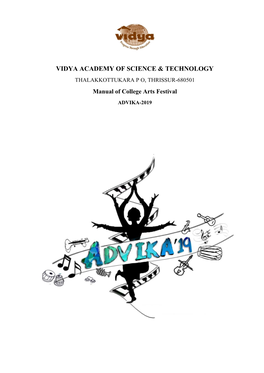 Manual of College Arts Festival ADVIKA-2019