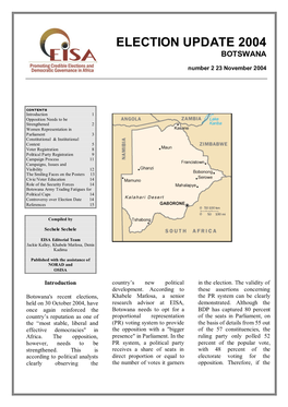 Election Update 2004: Botswana, 2