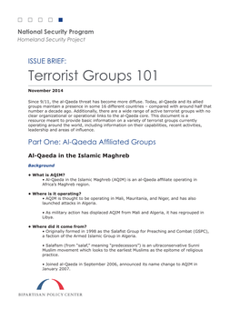 Terrorist Groups 101