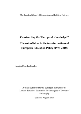 Constructing the 'Europe of Knowledge