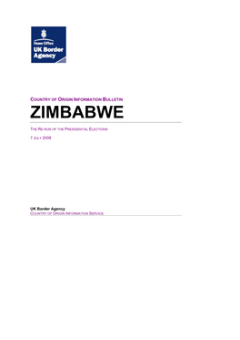 Country of Origin Information Bulletin Zimbabwe July 2008