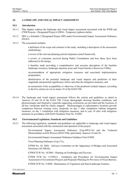 Maunsell 10 - 1 Wan Chai Development Phase II EIA Report and Central-Wan Chai Bypass Volume 3 – Part D