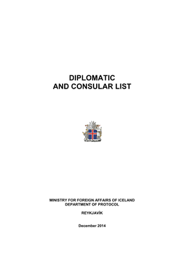 Diplomatic and Consular List