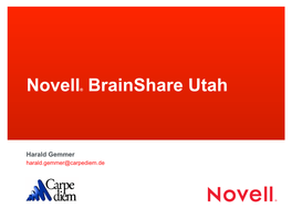 Novell® Brainshare Utah