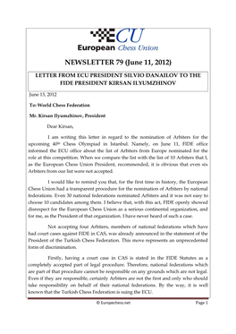 NEWSLETTER 79 (June 11, 2012)