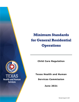 Minimum Standards for General Residential Operations