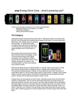 Amp Energy Drink Case…What’S Powering You?