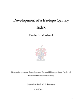 Development of a Biotope Quality Index