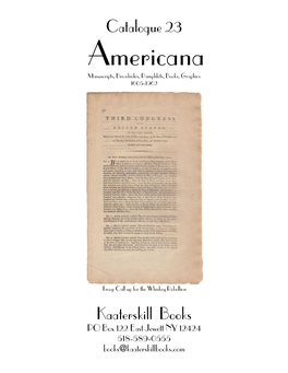 Catalogue 23 Kaaterskill Books