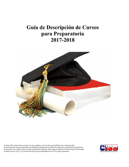 Guía De Descripción De Cursos Para Preparatoria 2017-2018