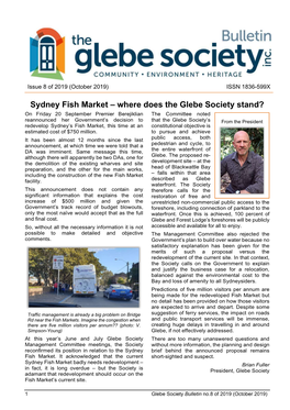 Sydney Fish Market – Where Does the Glebe Society Stand?