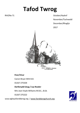 Tafod Twrog Rhif/No 71 October/Hydref November/Tachwedd December/Rhagfyr 2017