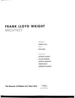 Frank Lloyd Wright Architect