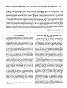 Middle Devonian Stratigraphy and Conodont Biostratigraphy, North-Central Ohio1