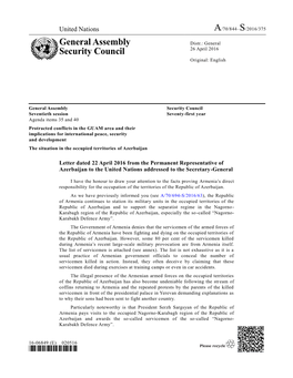 General Assembly Security Council Seventieth Session Seventy-First Year Agenda Items 35 and 40