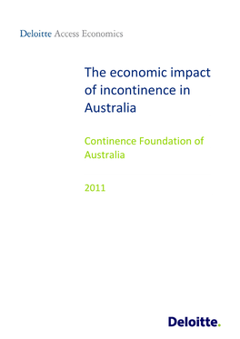 The Economic Impact of Incontinence in Australia Download The