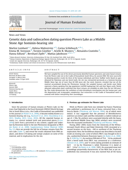 Genetic Data and Radiocarbon Dating Question Plovers Lake As a Middle Stone Age Hominin-Bearing Site