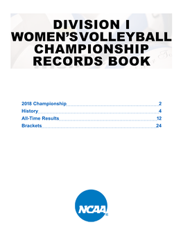 Division I Women's Volleyball Championship Records Book