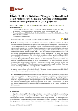 On Growth and Toxin Profile of the Ciguatera-Causing