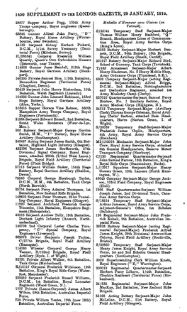 1450 Supplement to the London Gazette, 29 January, 1919