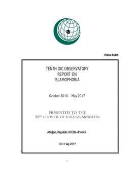 Tenth Oic Observatory Report on Islamophobia