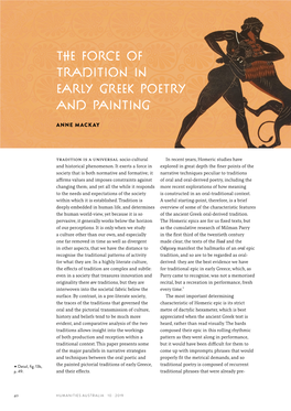 The Force of Tradition in Early Greek Poetry and Painting (PDF, 2.7MB)