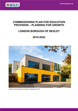 Commissioning Plan for Education Provision 2019 to 2022