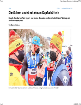 Rodeln Ilsenburger Toni Eggert Und Sascha Benecken Verlieren Beim Letzten Weltcup Den Zweiten Gesamtplatz