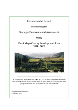 Environmental Report Strategic Environmental Assessment Draft Mayo County Development Plan 2014
