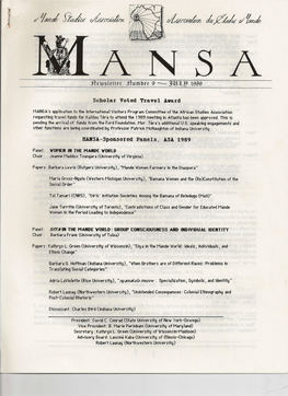 Narsa-Sponsored Panels. ASA 1989