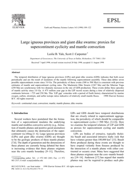 Large Igneous Provinces and Giant Dike Swarms: Proxies for Supercontinent Cyclicity and Mantle Convection