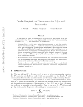 On the Complexity of Noncommutative Polynomial Factorization