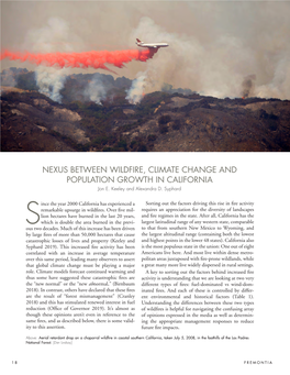 NEXUS BETWEEN WILDFIRE, CLIMATE CHANGE and POPULATION GROWTH in CALIFORNIA Jon E